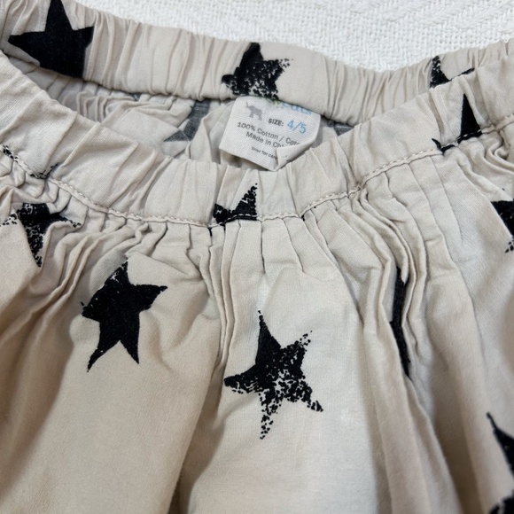 J. CREW CREWCUTS Girls cream and black star print tiered skirt sz 4/5 - Picture 3 of 10